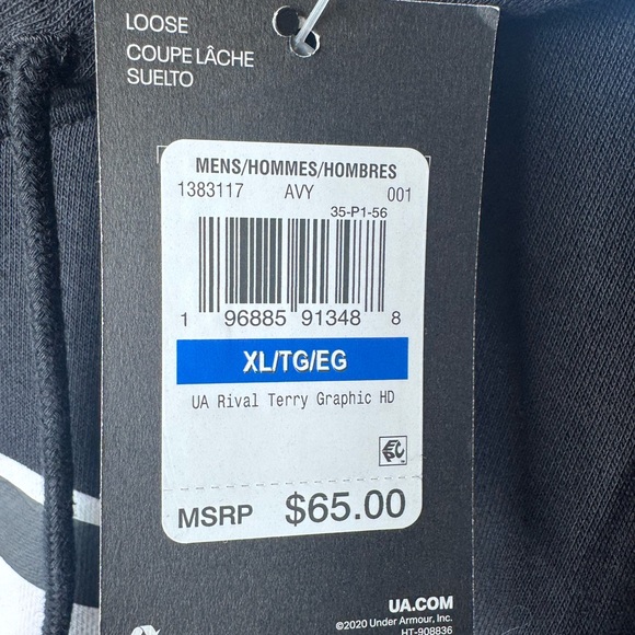 Under Armour Men’s Rival Terry Graphic Hoodie XL NWT - Picture 2 of 4